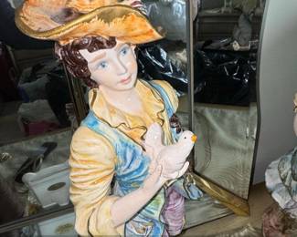 Pair of Vintage Capodimonte Porcelain Figurine Lamps second image