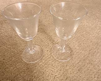 Set of Two Frosted Glass Cordial Glasses