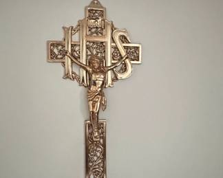 Vintage Ornate Filigree IHS Crucifix