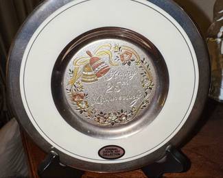 Happy th Anniversary Chokin Art Plate by Dynasty Gallery