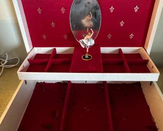 Vintage Musical Jewelry Box with Ballerina and Mirror second image