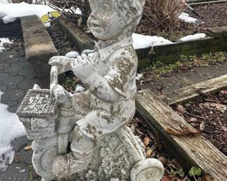 Vintage Child on Tricycle Garden Statue second image