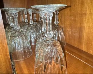 Vintage Cut Crystal Wine Glasses  Set of