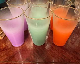 Set of Blendo Frosted Ombre Tumblers with Gold Rim