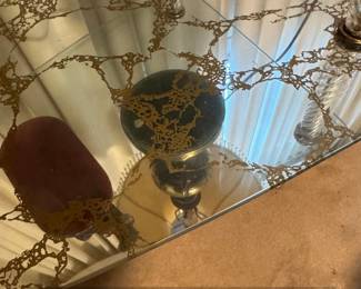 Hollywood Regency TwoTiered Italian glomis Glass Side Table