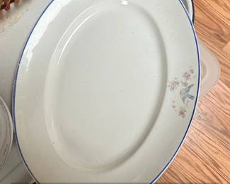 Royal China International Oval Platter with Bird Motif