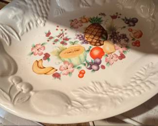 Vintage Gibson China Fruit Embossed Oval Platter