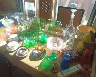 Green and pink glass