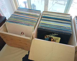 2 of the 4 boxes of vinyl
