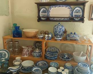 Blue and pink ironstone