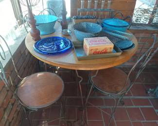 Ice cream set and vintage kitchenware