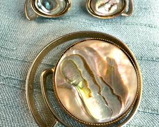 Vintage Jerry DeNicola Brooch and Earring Set