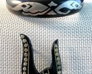 Deco Celluloid Bangle And Brooch