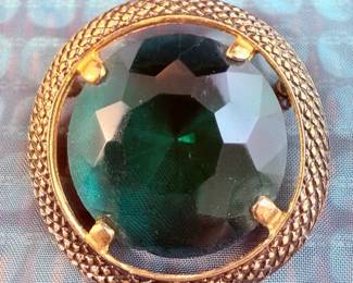 Beautiful Faceted Large Art Glass Brooch 