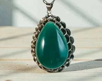 Chrysoprase Teardrop Necklace