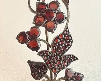 Garnet  Gold Over Brass Pin