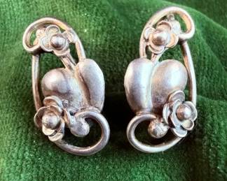 Vintage Denmark Fir Munksgaard Stamped Sterling Screwback Earrings