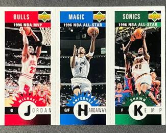 1996 Collectors Choice Mini Card Panels Jordan Hardaway Kemp