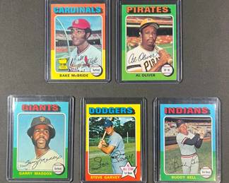 1975 MLB Topps Lot 2 5 Cards. McBride, Maddox, Oliver, Bell, Garvey.