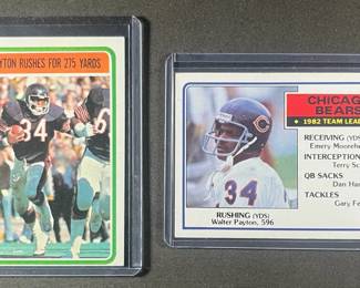Walter Payton Topps 1978 Highlights 3 and 1983 Team Leaders 28.