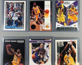Lakers NBA Lot 6 Cards. Includes a Shaq rookie and Nick Van Exel Rookie.