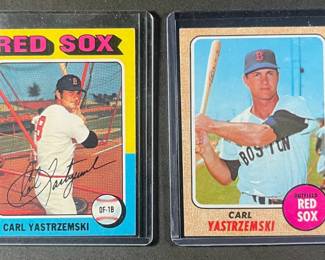 Carl Yastrzemski Topps 1968 250 and 1975 280.