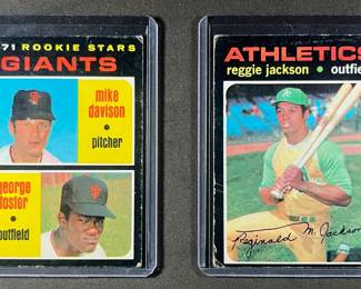 George Foster Rookie 1971 Topps 276 RC and Reggie Jackson Topps 1971 20.