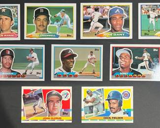 1988, 89, 90 Topps BIG Card Lot 9 Cards.