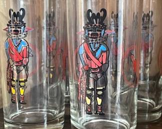 Libbey Hopi Kachina Doll Tumblers