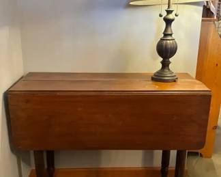 Vintage Drop Leaf Table, Table Lamp