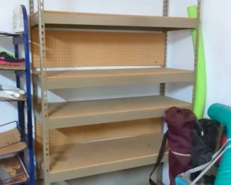 Three Metal And Plywood Shelves