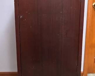 Vintage Wood Music Cabinet with Key