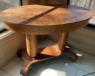 Vintage Oval Wooden Trestle Table
