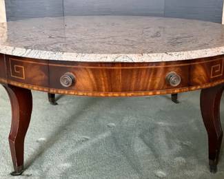 Louis XV Style Coffee Table with Marble Top