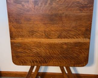 Antique Oak Folding Table 24 Long x 23 Deep x 28 1 2 High and Antique Mirror