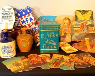 Vintage Fans, Crocks, And Jugs