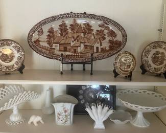 Vintage ironstone platters and dishes