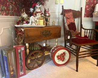 Antique cart and chair