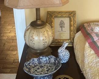 Side tables and lamps