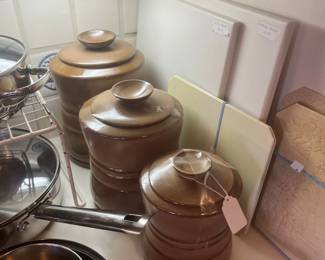 Frankoma pottery canister set