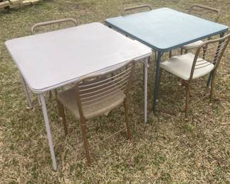 Folding tables and outdoor chairs