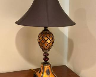 Gold and black pineapple lamps have 2 , 16” tall. Price pair $85