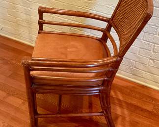 Wicker backed arm chair