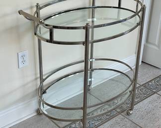 Chrome and glass bar cart. Price $75