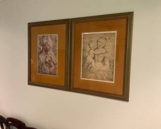 Pair of 16”, 20” framed lady’s . Price for pair $65