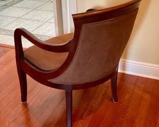 Back of upholstered arm chair