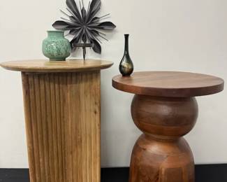 Two MCM Style Accent Tables W Eclectic Vintage. Decor