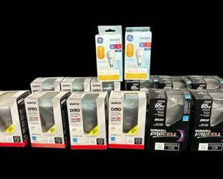 Huge Lot Of Unopened Light Bulbs 65W, 11W, 50 Watt
