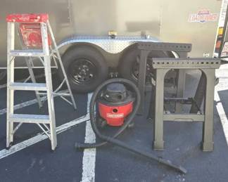 Four ft Werner Ladder, Craftsman Shop Vac And Sawhorses