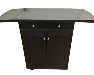 Black Rolling Microwave Stand